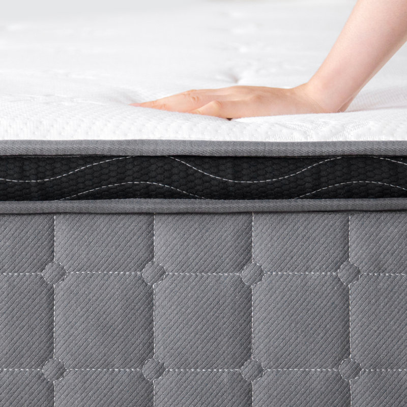 Twin 10'' Gray Gel Memory Foam Innerspring Mattress