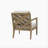 Ivory Polyester Armchair with 4 Legs