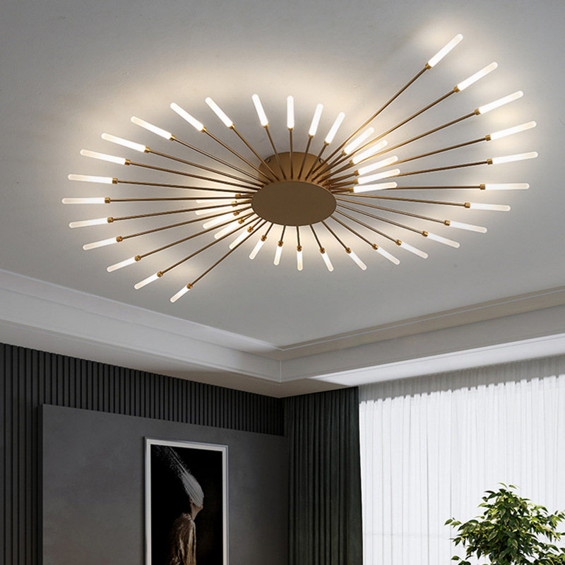 Plafonnier semi-encastré à 42 lumières Creative Nordic, Doré