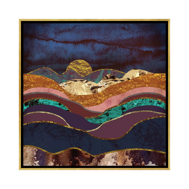 Colour Fields - impression d'art graphique, Aucun mat, H 18 po x l 18 po x 1,5 po, Toile encadrée d'or