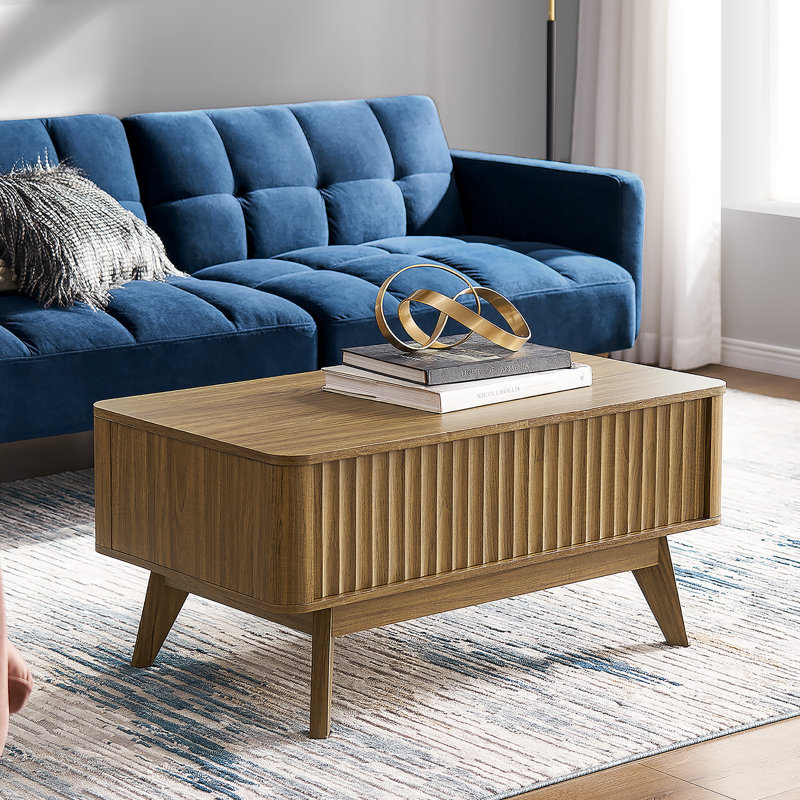 Dorcus Single Coffee Table, Natural Walnut