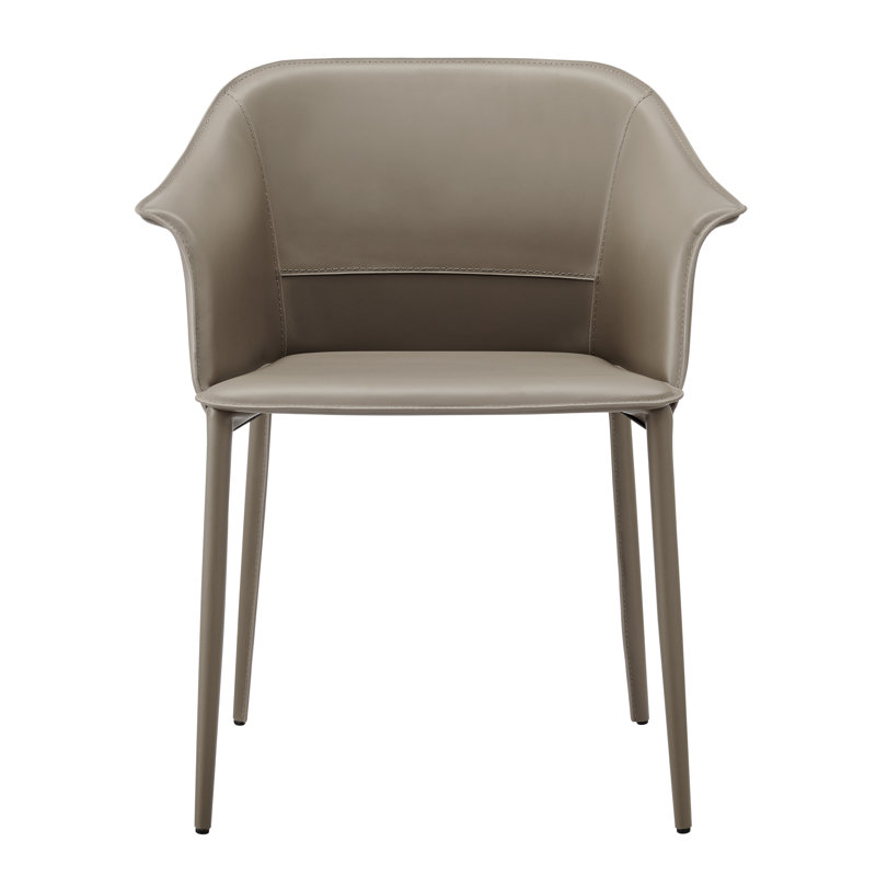 Bannister Upholstered Recycled Leather Dining Armchair, Light Mocha, Light Mocha