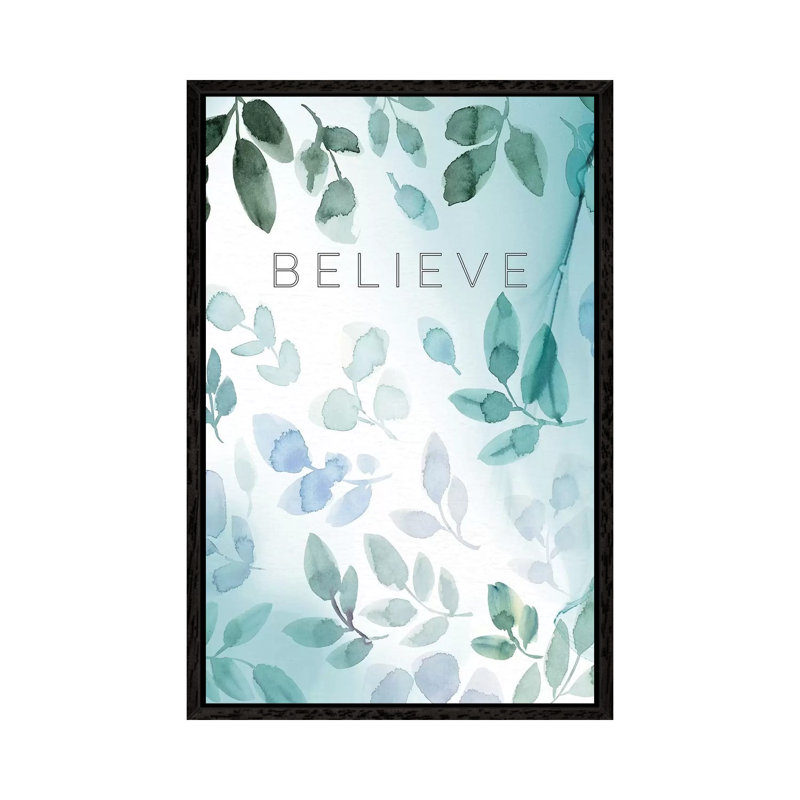 Believe I by Stephanie Ryan - Print on Canvas, 66.04cm H x 45.72cm W x 3.81cm D, Black Floater Framed