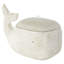 Athalia Cole And Grey Resin Woven Inspired Storage Whale Decorative Box With Clear Knob