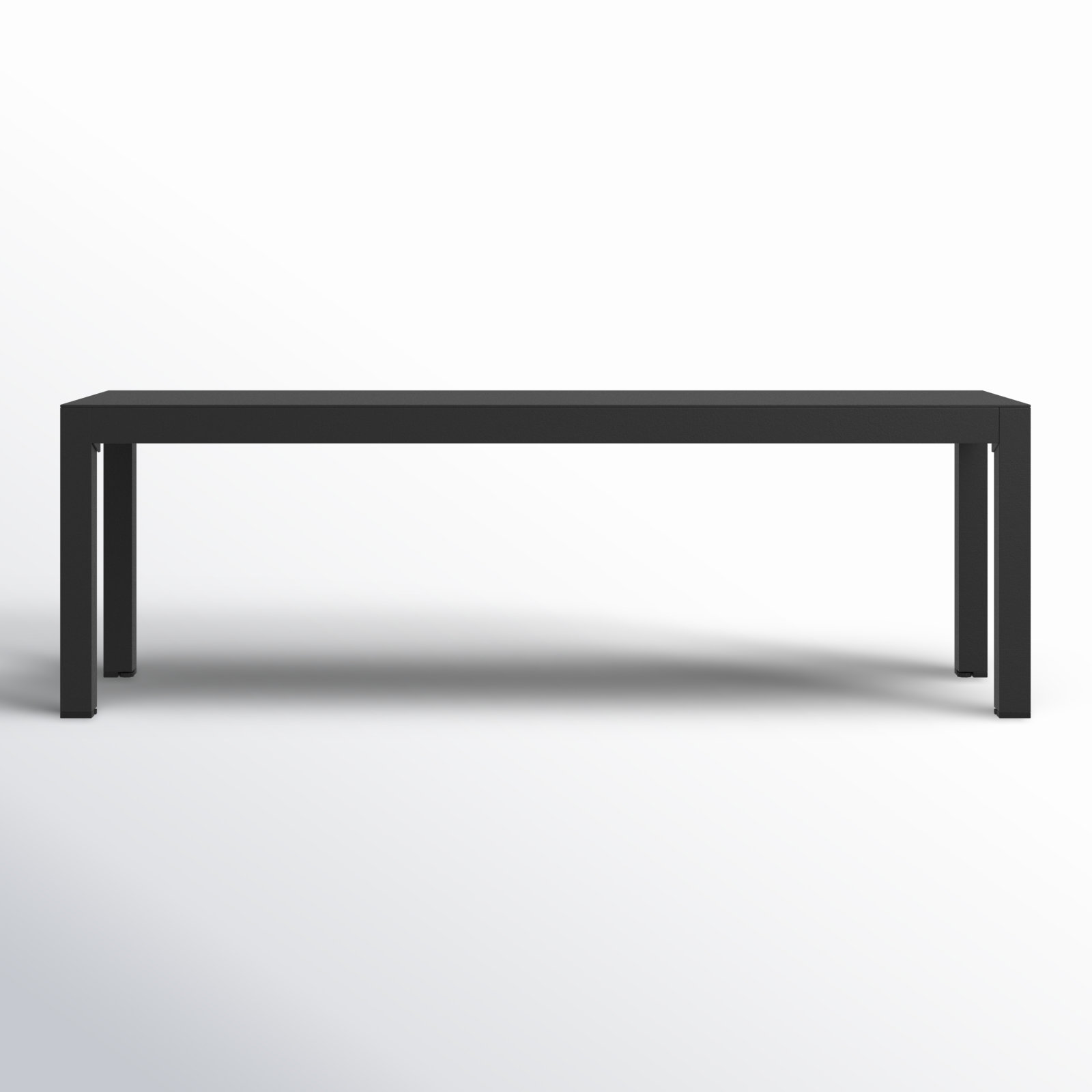 Armando Aluminum Dining Bench, Black