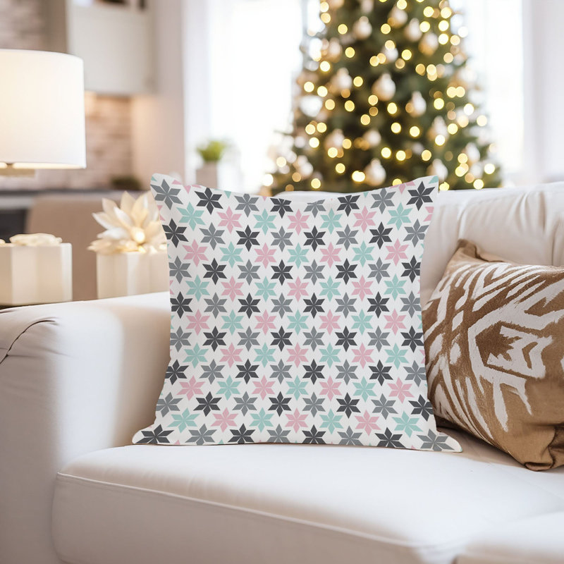Abstract Pink Mint Pattern Patterns Modern, 18"H x 18"W