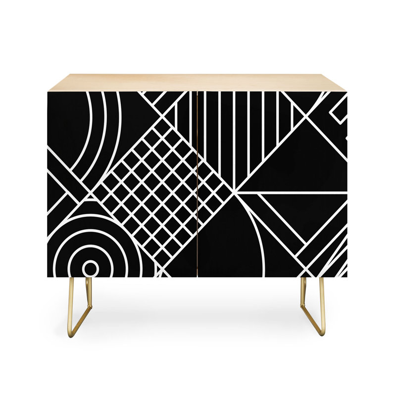 Fimbis Whackadoodle 2 Door Credenza Cabinet, Beige