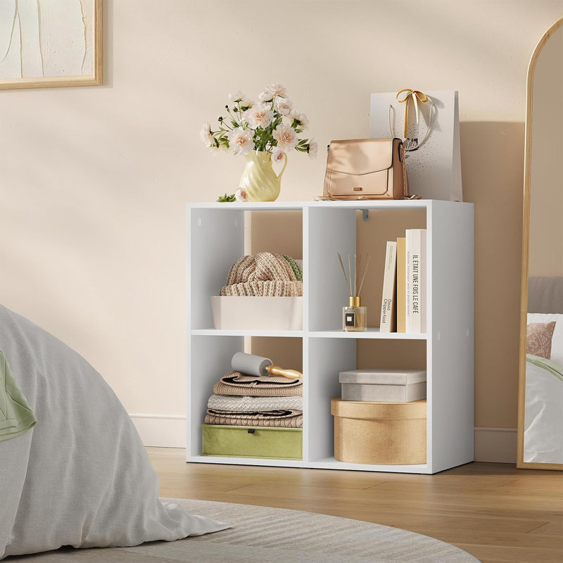 60cm W Cube Bookcase, (2 Shelves) 60cmH x 60cmW x 29cmD, White
