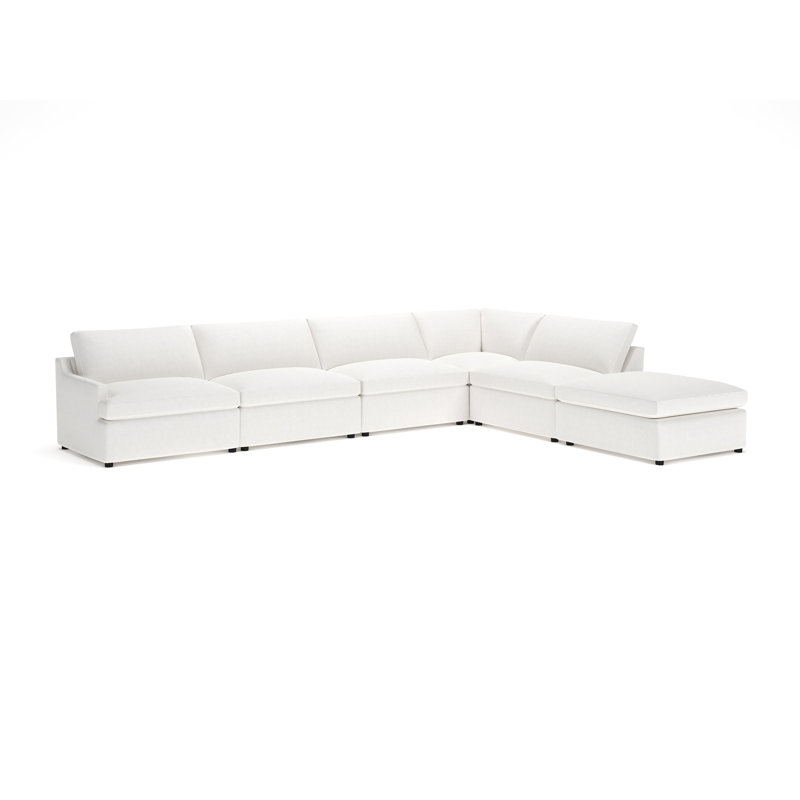 Essex Chaise Sectional, Nomad Snow Crypton® Chenille, Right Hand Facing