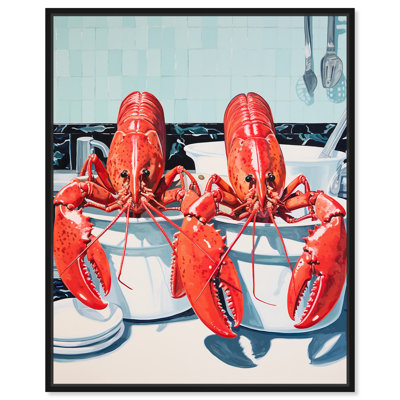 Lobster Exquisito Canvas Summer Themed Retro Prints by Art Remedy
