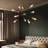 Andreaz 10 - Light Unique / Statement Modern Adjustable Black Dimmable Linear Chandelier