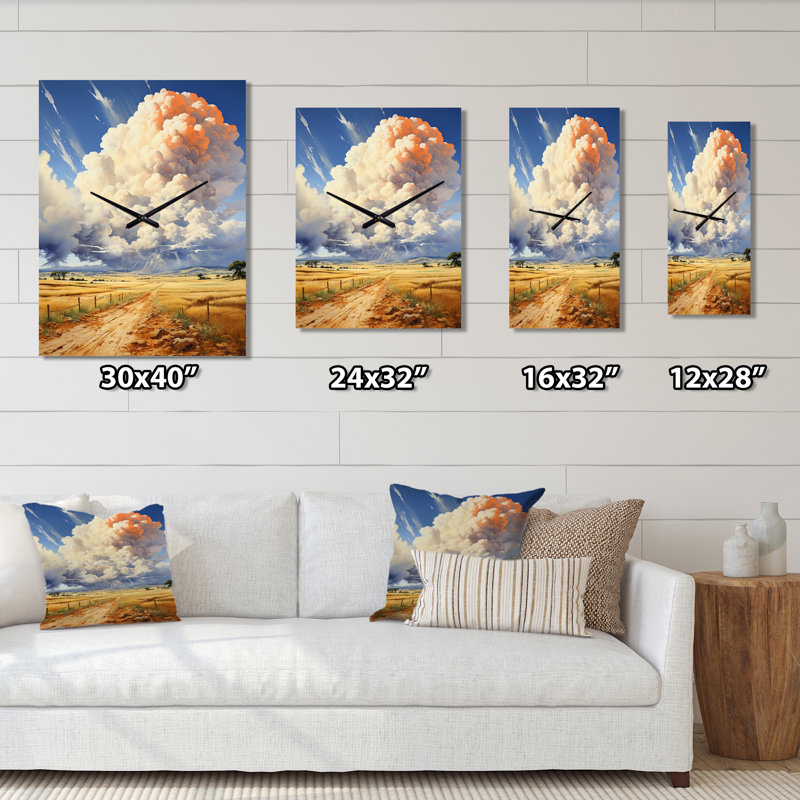 Horloge murale nuages et contrastes dramatiques II, Grand