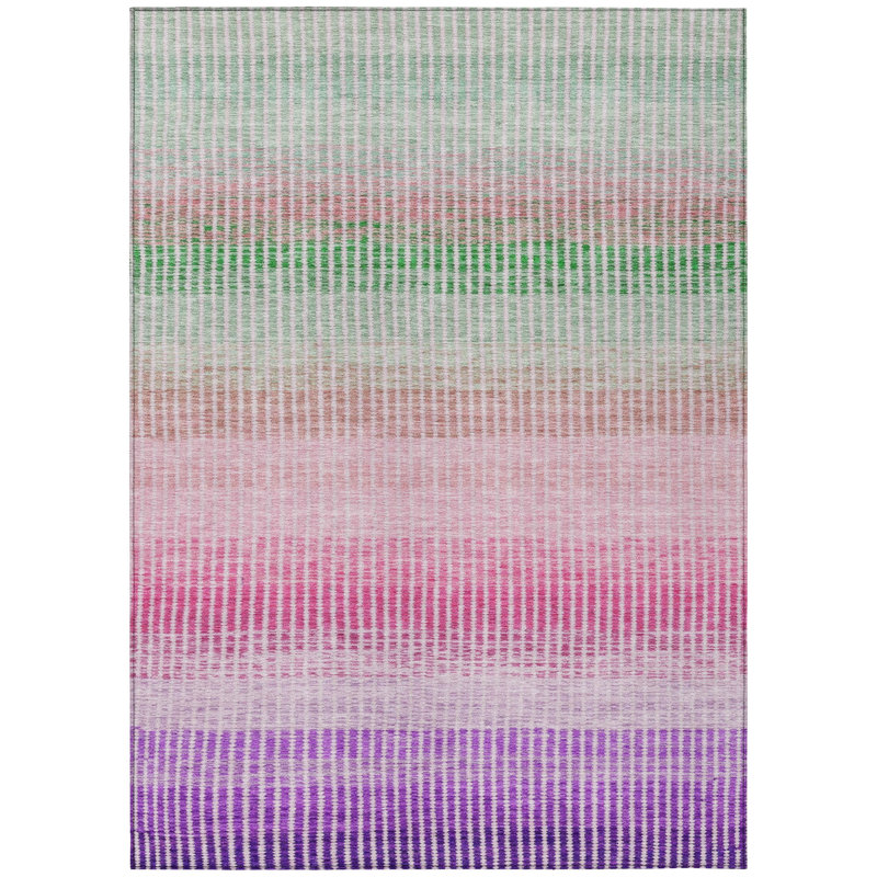 Machine Washable Indoor/Outdoor Jouett ACN2313 Stripes Rug, Rectangle 9' x 12'