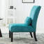 Fauteuil d'appoint contemporain sans accoudoirs en tissu chenille bleu sarcelle-1653038062
