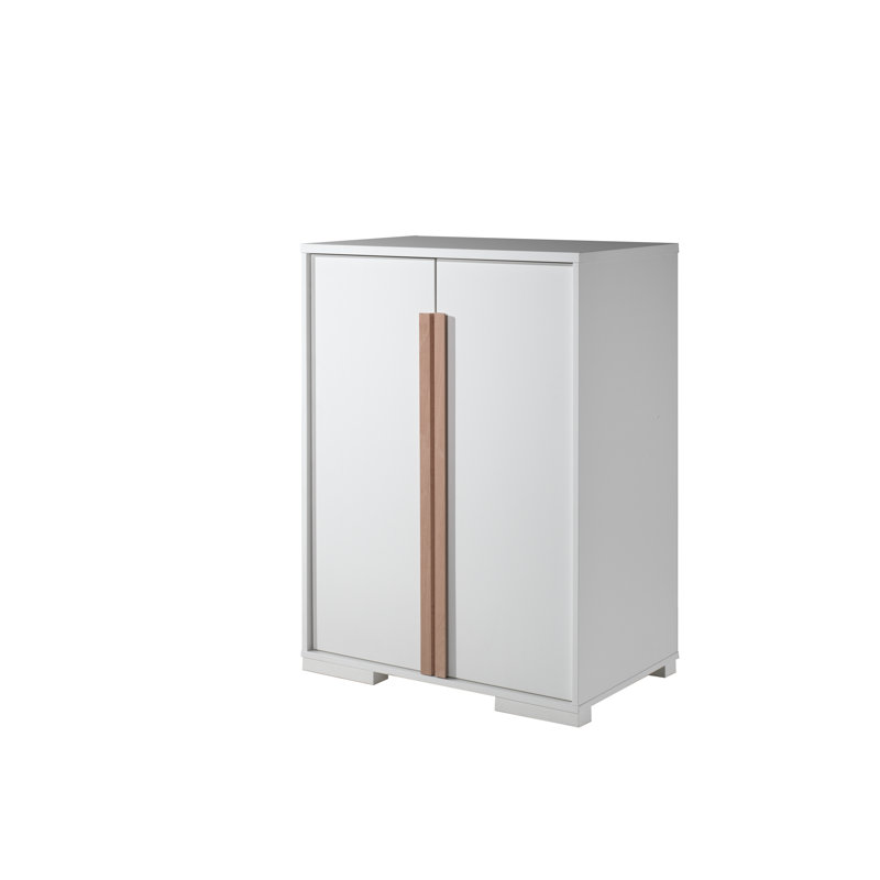 London 2 Door Manufactured Wood Wardrobe, White