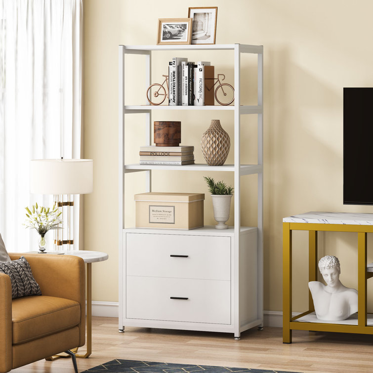 https://assets.wfcdn.com/im/42198475/resize-h755-w755%5Ecompr-r85/2178/217868510/Bookcase%2C+4-Tier+White+Bookshelf+With+2+Drawers%2C+Etagere+Standard+Book+Shelves+Display+Shelf+For+Home+Office.jpg