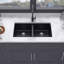 Évier de cuisine encastré en quartz / granite à double cuves 33 "x 19"-111027049