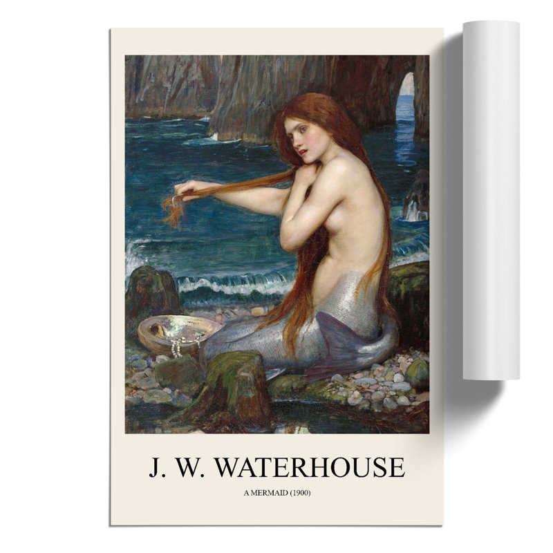 A Mermaid Print by John William Waterhouse - Frameless Print, 42cm H x 30cm W x 0.1cm D