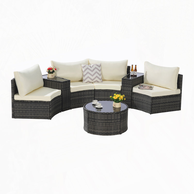 Ensemble de 7 pièces de mobilier de patio 7 pièces, Beige