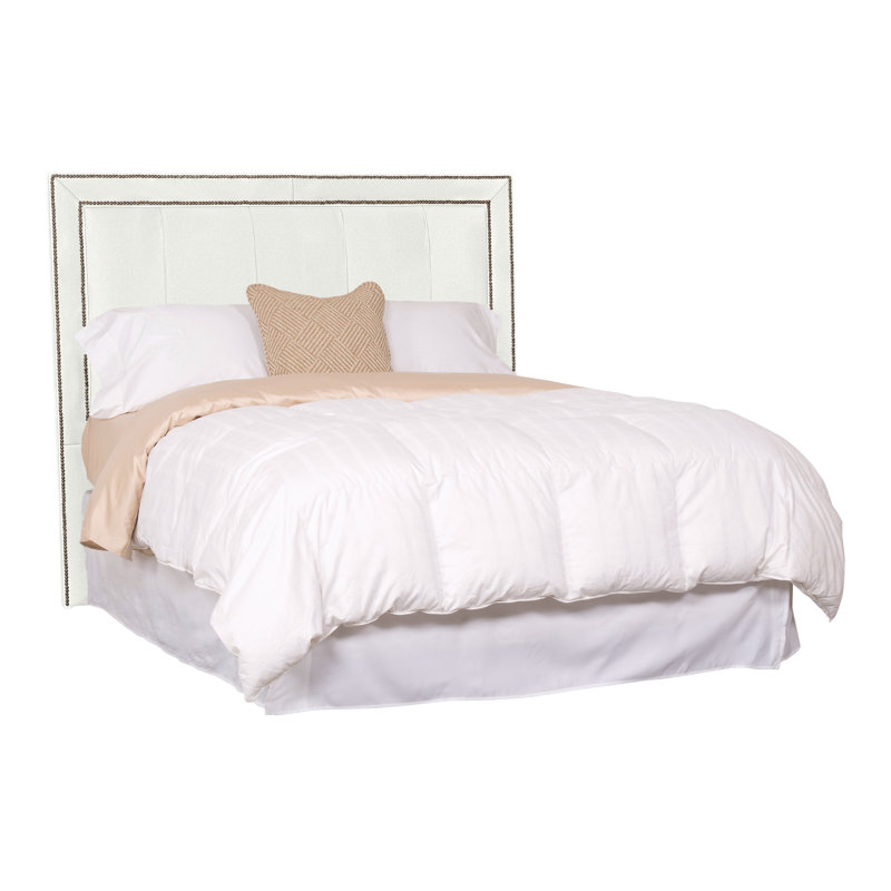 Hillary/Hank Queen Nailhead Upholstered Panel Headboard, Tommy Snow, No