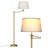 Caden Brass 62" Mid-Century Modern Extendable LED Floor Lamp With Fabric Drum Shade-555392106