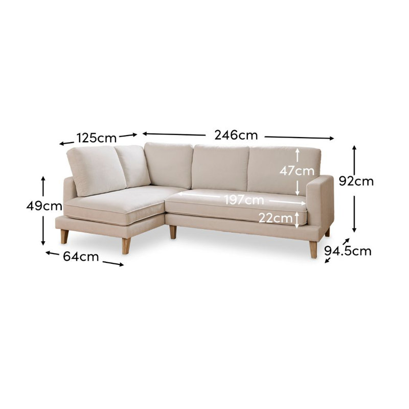 3 Seater Corner Sofa , Ivory