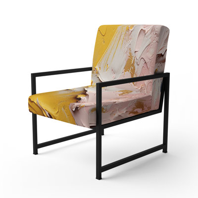 Chaise avec accoudoirs recouverte de peinture abstraite Currahee