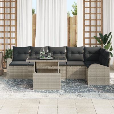 289cm Wide Patio Sofa with Cushions