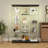 Accent Cabinet, Tempered Glass Display Cabinet, Storage Cabinet, Wine Cabinet With Bluetooth Led Light Strip-1984330662