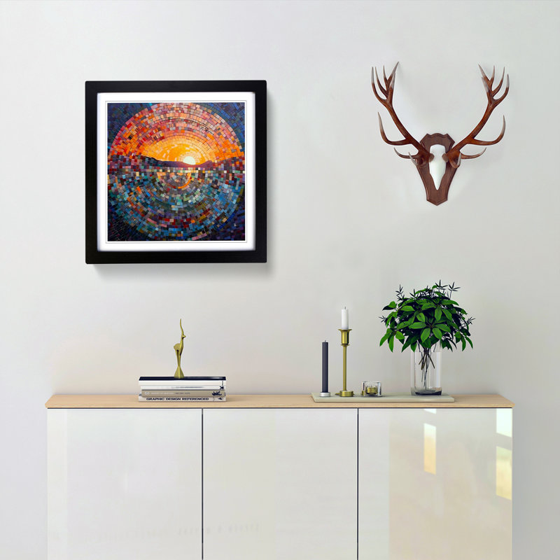 Sunrise Mosaic No.1 - Framed Print, Black