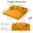 Foldable Modular Corduroy Sofa Bed Convertible Floor Couch , No Assembly Required for Living Room, Bedroom, or Office-128552532-127301836