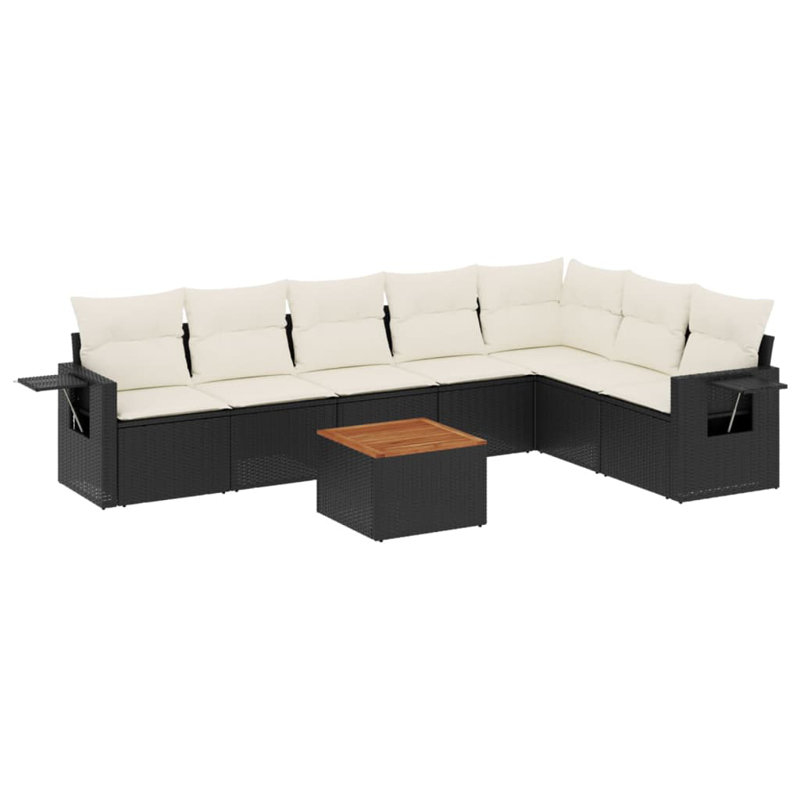 Vidaxl Garden Sofa Set Black, Cream White