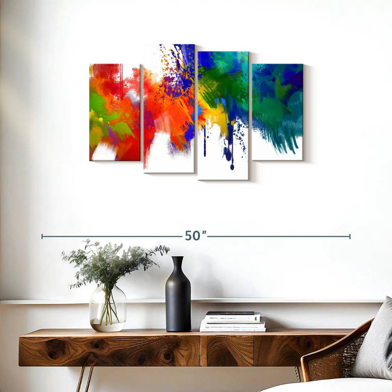 Avery Abstract Paint Splash, 22" H x 36" W