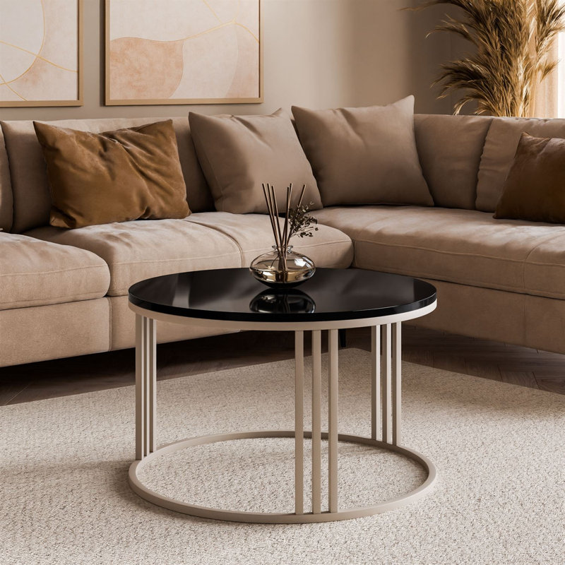 Frame Coffee Table, Black Gloss, Wood