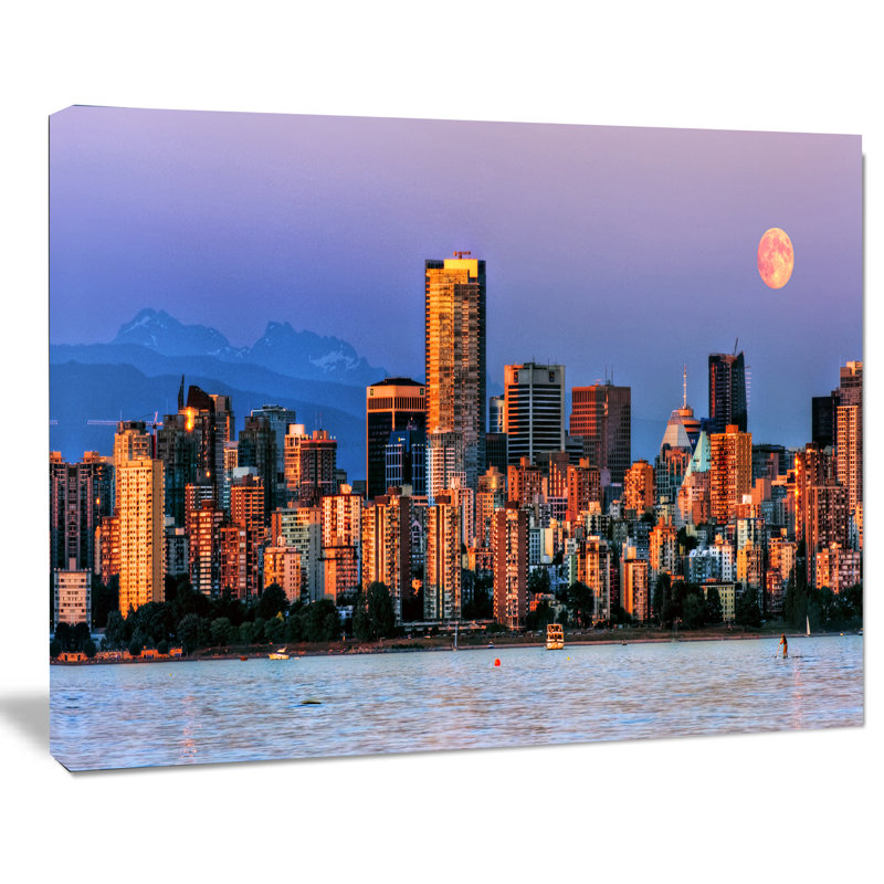 « vancouver skyscrapers », reproduction de photo sur toile tendue, H 12 po x l 20 po