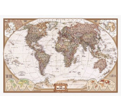 Rolled Poster " World Map " Painting Print
