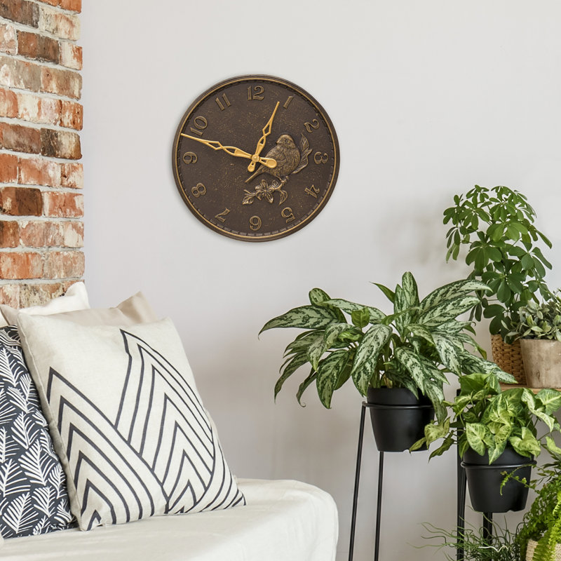 16 Songbird Clock, French Bronze