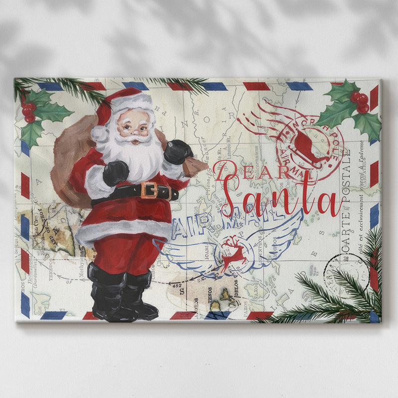 Christmas Par Avion, collection A - Toile tendue avec châssis, H 24 po x l 36 po x P 1,5 po