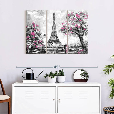 Ensemble de 3 pièces sur toile Eiffel Tower