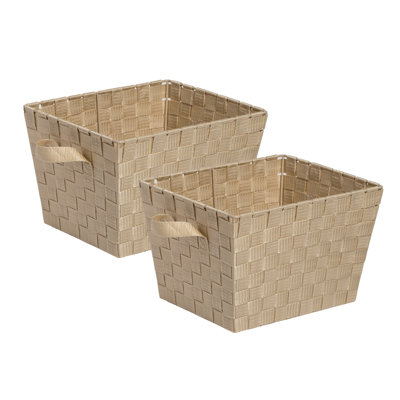Ensemble de paniers en plastique tissé