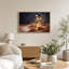 Tableau sur toile représentant un sablier doré sur une table en bois ondulé-346681572