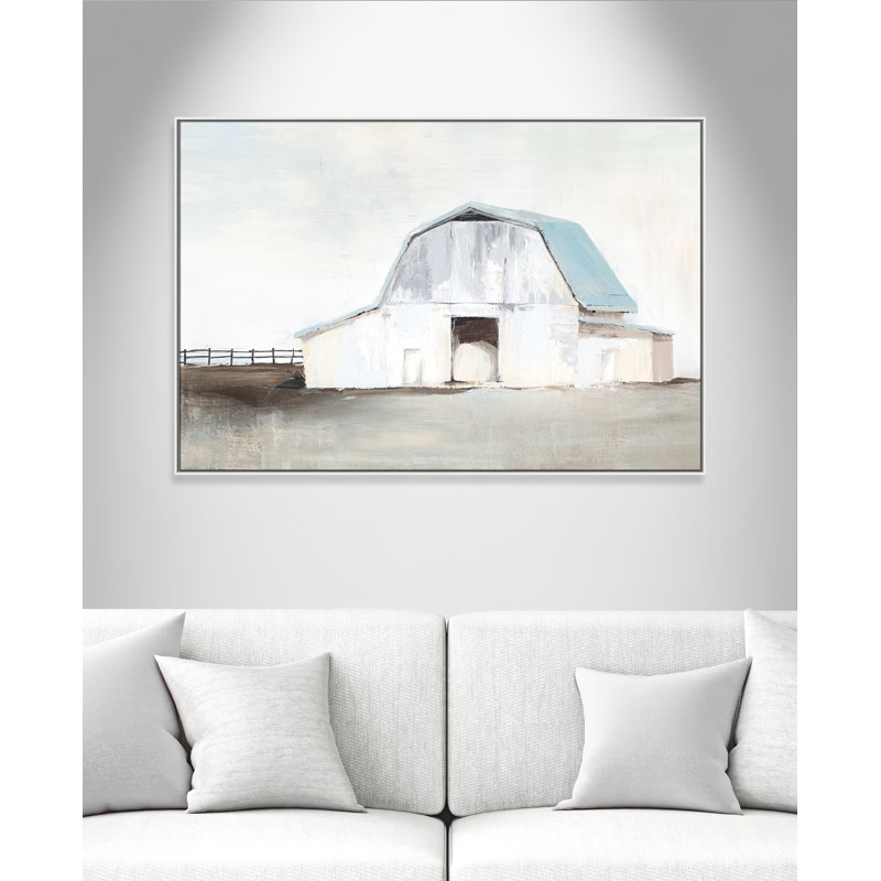 «By the Barn I» par Isabelle Z - reproduction d'art sur toile, H 41,5 po x l 61,5 po x P 2 po, Toile blanche encadrée