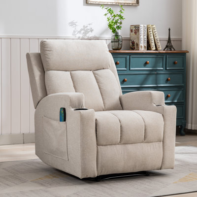 3-Position Adjustable Manual Recliner with Cup Holders