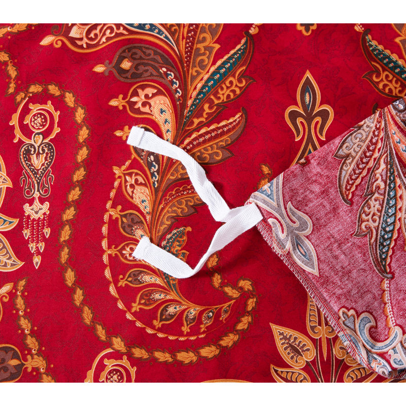 Bohemian Sateen Floral Duvet Cover, Oversized King Duvet Cover + 2 King Shams