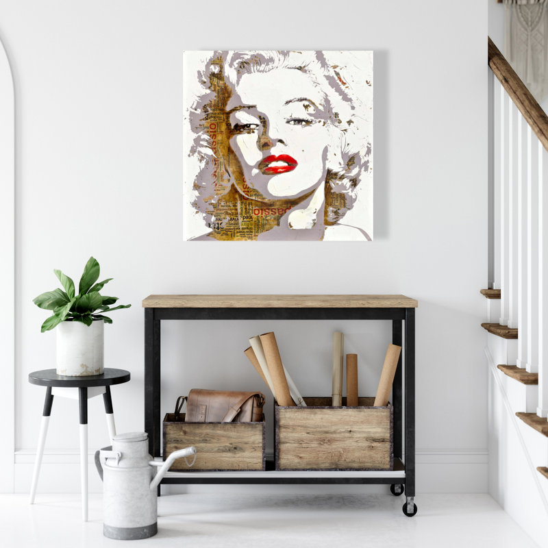 Marilyn Monroe Typography Canvas - Retro Brown Home Decor