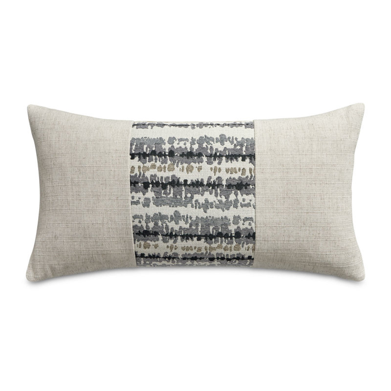 Antigua Lumbar Pillow Cover & Insert, Coal Abstract