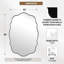 Miroir de salle de bain contemporain ondulé ovale festonné | Cadre en acier inoxydable-33177308-33459539