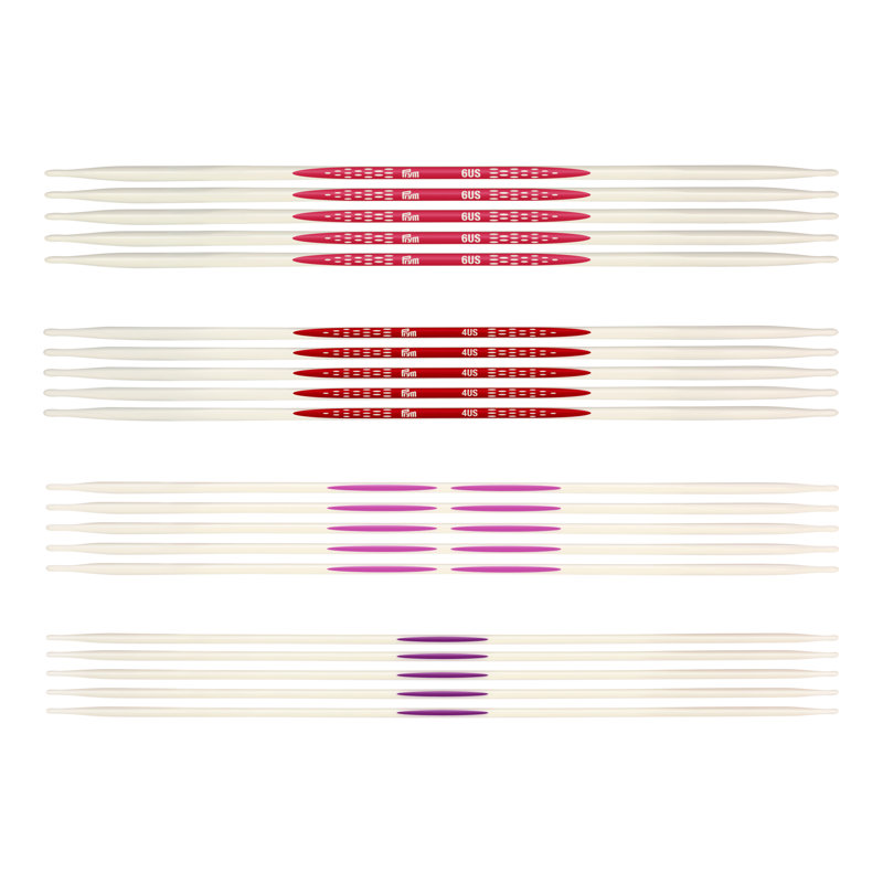 Prym Ergonomics 8" Double Point Knitting Needles Set, Size US 1, 2, 4 & 6