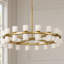 Lustre en albâtre doré à 32 lumières en forme de roue de chariot de 81 cm (32 po) pour îlot de cuisine
