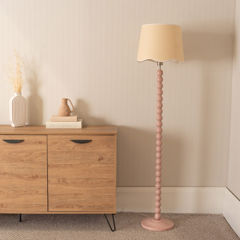Corlyn 151 H cm Traditional Floor Lamp, Yes, Pink